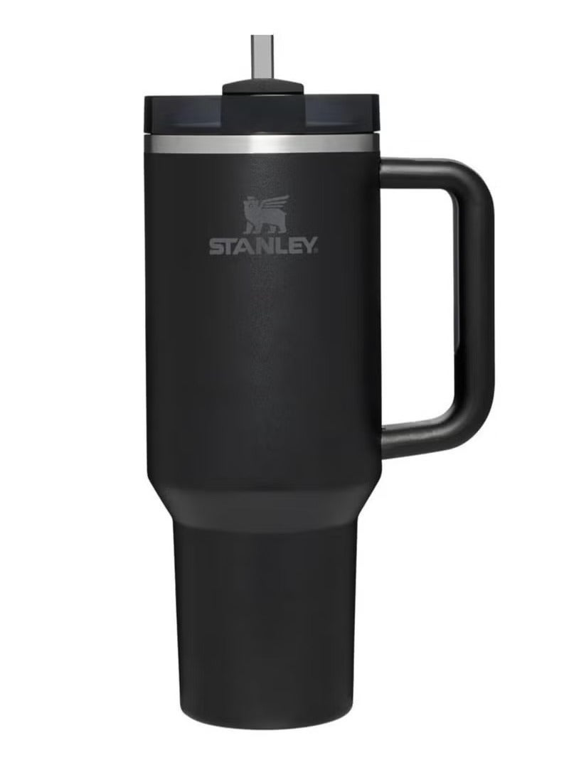 Stanley cup H2.0 Stainless Steel with Lid and Straw for Water Iced Tea,Coffee and Smoothie,Black,40 oz - Image 1