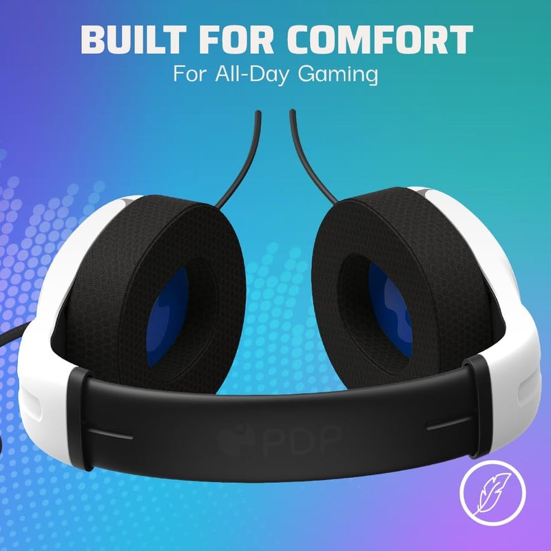 pdp AIRLITE Wired Stereo Gaming Headset, Officially Licensed by Sony PlayStation 5, PS5/PS4/PS3/PC, Lightweight Durable Headphones, 3.5mm audio jack, Noise-canceling Flip-to-Mute Mic, Frost White - Image 3