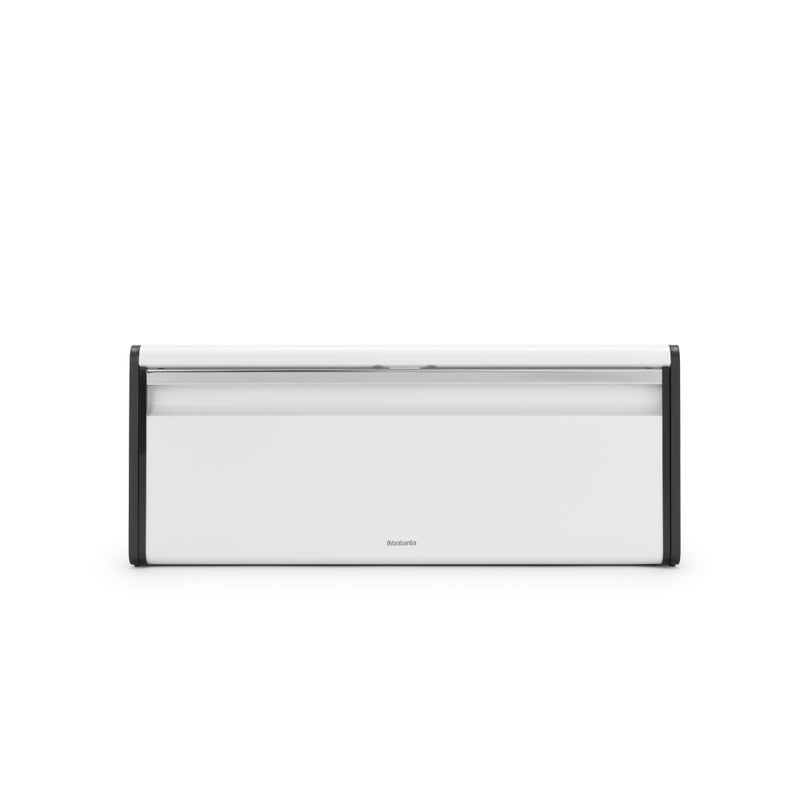 Brabantia Rectangular Fall Front Bread Box White Large Metal Front Opening Bread Store for Kitchen Countertop Flat Top for Extra Storage Magnet Closing Lid Fits 2 Loaves - Image 2