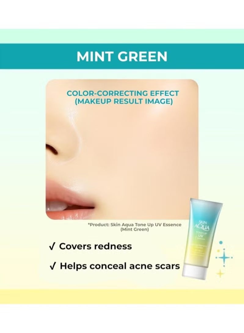 SKIN AQUA Tone Up UV Essence SPF50+ PA++++ Mint Green 80g - Image 2