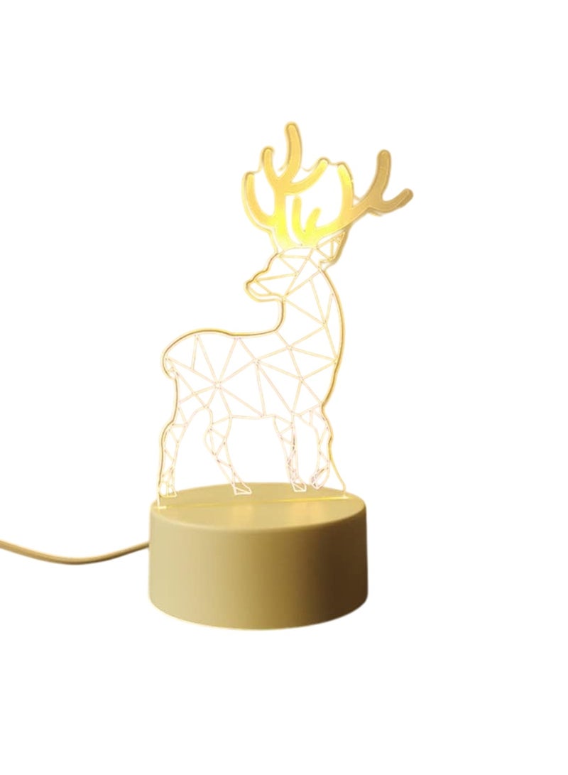 White 3D LED Deer Lamp Elegant Night Light & Home Decor - Image 1