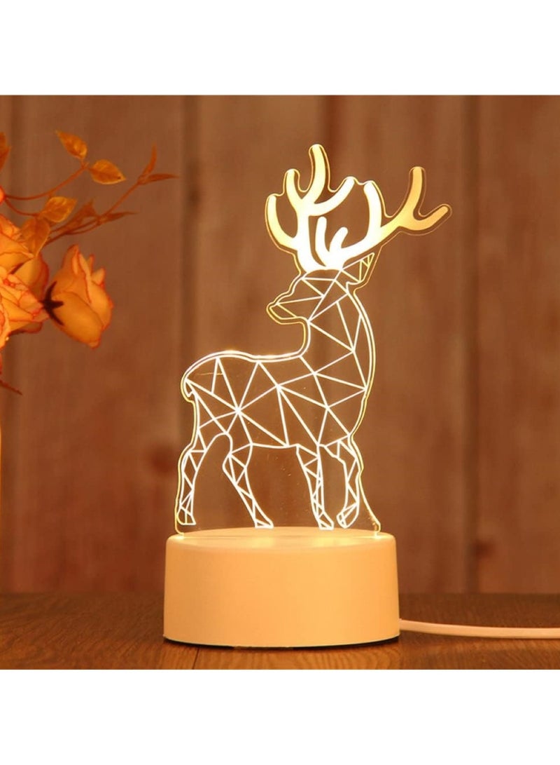 White 3D LED Deer Lamp Elegant Night Light & Home Decor - Image 5