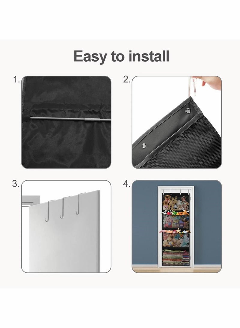 SYOSI 1 Pce Door Finisher Storage Plush Toy Hanging Large Capacity Toy Storage Bag - Image 5