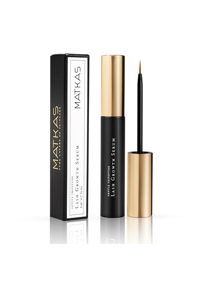 MATKAS - Korean Gentle Tripeptide Lash Growth Serum for Lash and Brow - 8mL - Long Lash Serum for Eyelash Growth, Eyelash Conditioner and Eyebrow Conditioner for Volumizing Thickness and Length - Image 1