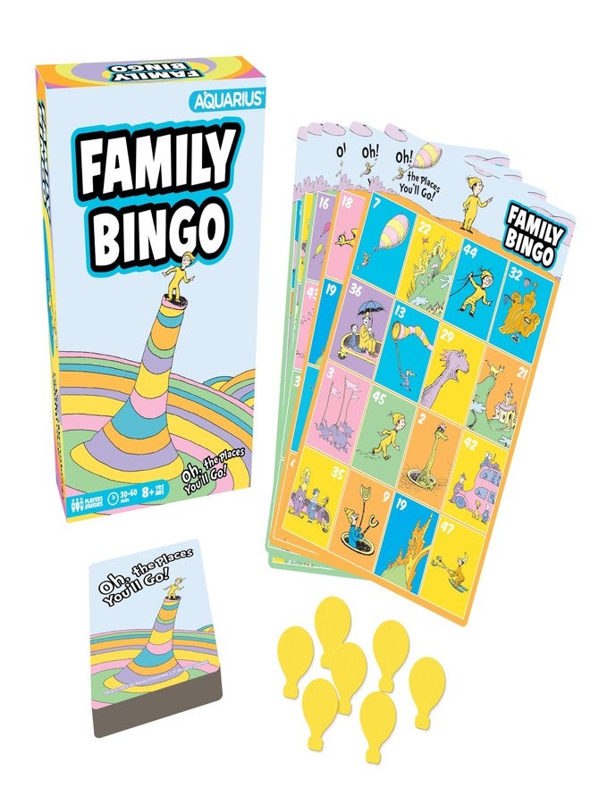 AQUARIUS Oh, The Places You'll Go! Family Bingo Game - Fun Family Party Game for Kids, Teens & Adults - Entertaining Game Night Gift - Officially Licensed Merchandise - Image 1
