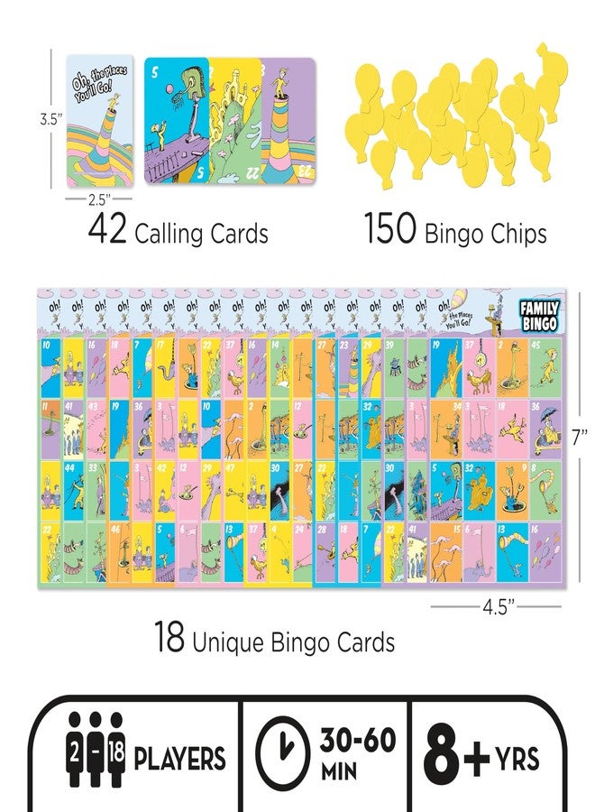 AQUARIUS Oh, The Places You'll Go! Family Bingo Game - Fun Family Party Game for Kids, Teens & Adults - Entertaining Game Night Gift - Officially Licensed Merchandise - Image 2