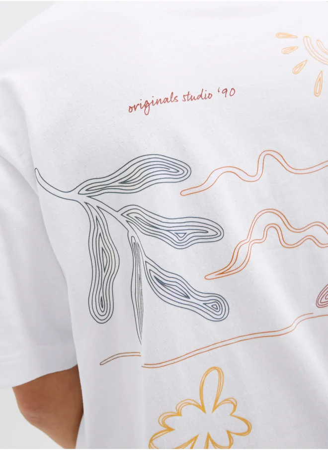 جاك اند جونز Jack & Jones Graphic Print Short Sleeve T-Shirt