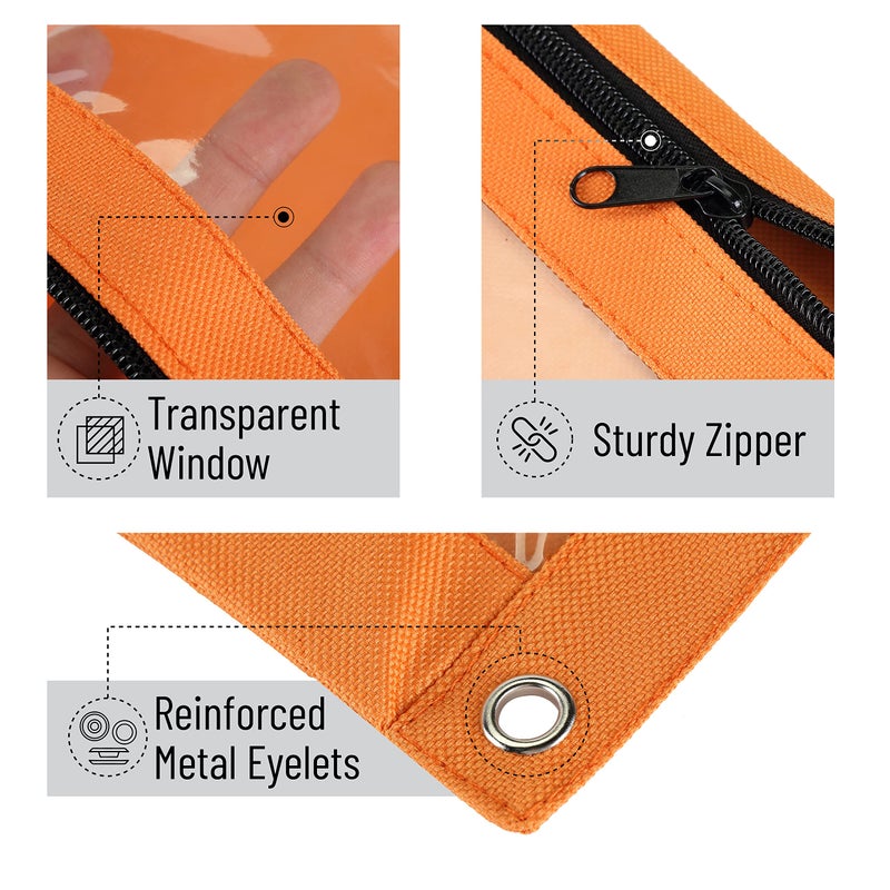 Mr. Pen- Pencil Pouch for 3 Ring Binder, 2 Pack, Blue and Orange, 3 Ring Binder Pencil Pouch - Image 5