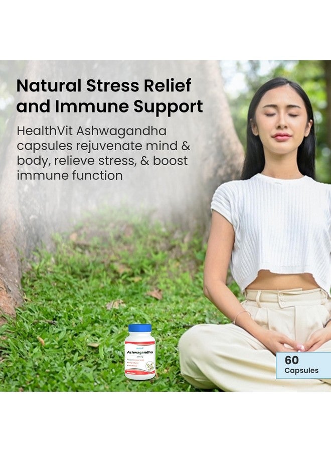 HealthVit كبسولات هيلث فيت أشواغاندا | 250 ملغ 60 كبسولة أشواغاندا | مهدئ للضغط وداعم للمناعة | منشط للعقل والجسم | مسحوق أشواغاندا عضوي - Image 3