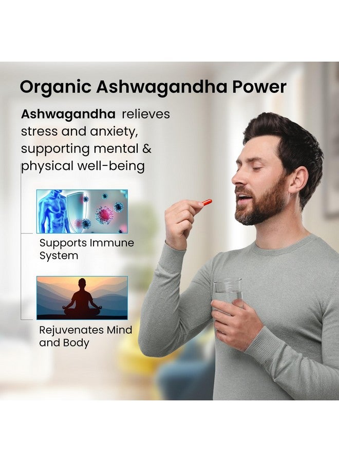 HealthVit كبسولات هيلث فيت أشواغاندا | 250 ملغ 60 كبسولة أشواغاندا | مهدئ للضغط وداعم للمناعة | منشط للعقل والجسم | مسحوق أشواغاندا عضوي - Image 2