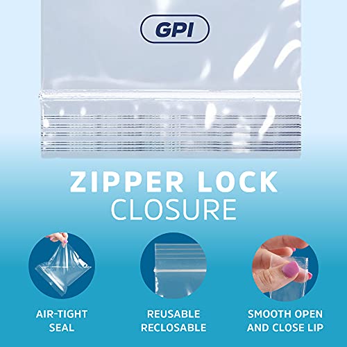 GPI 3" x 10" Long Zip Bags, 100 Pack, Clear Plastic Reclosable Zip Baggies, 2 Mil Thick, Resealable Poly Bags for Packaging Insence, Necklaces, Jewelry & Office Supplies. GPI - Image 5