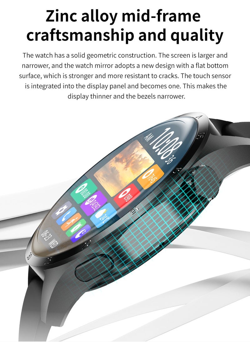 AROAQ ساعة GT4 Pro الذكية، بطارية كبيرة بسعة 300 مللي أمبير في الساعة، ساعة ذكية تعمل بالبلوتوث وشحن لاسلكي، مقاومة للماء IP68، شاشة 1.53 بوصة، ساعة عمل ذكية مع جهاز مراقبة معدل ضربات القلب وضغط الدم، (أسود وبني) - Image 2