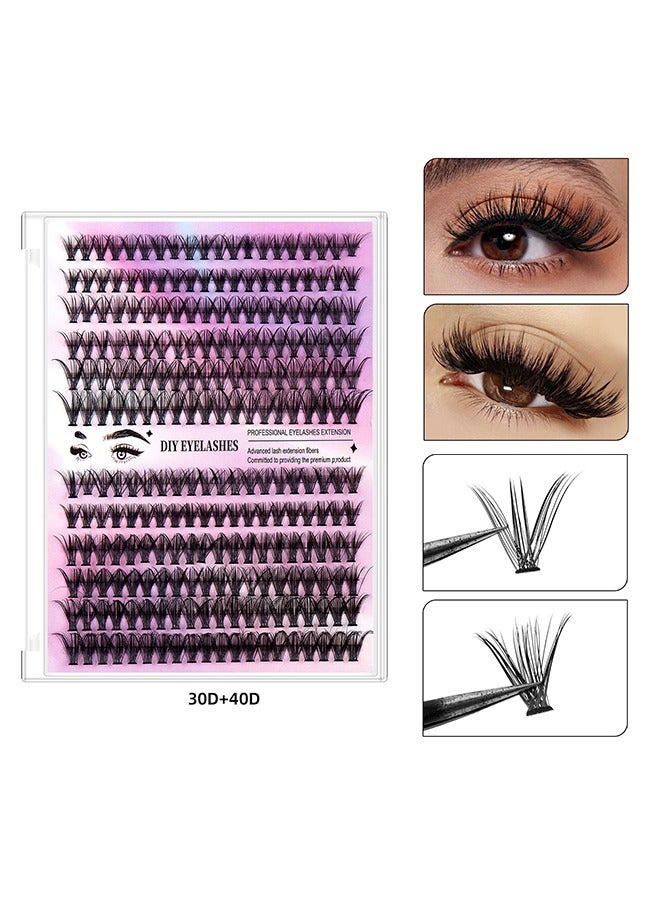 Generic 240 Pcs Lash Clusters Set Eyelash Extensions Wispy False Eyelashes 30D & 40D Lash Clusters DIY Eyelash Extensions Individual False Eyelashes for Women  - Image 1
