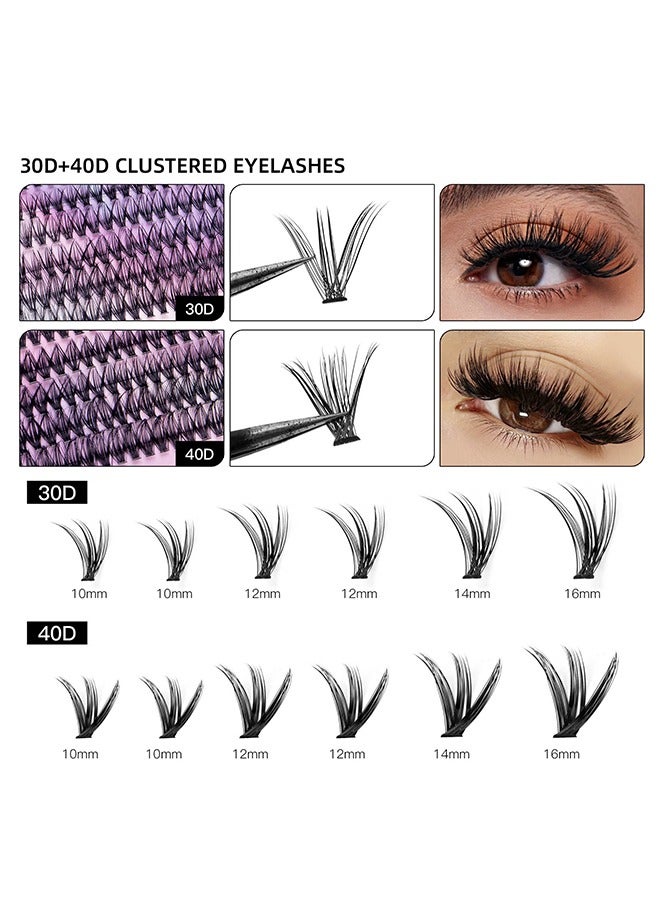 Generic 240 Pcs Lash Clusters Set Eyelash Extensions Wispy False Eyelashes 30D & 40D Lash Clusters DIY Eyelash Extensions Individual False Eyelashes for Women  - Image 2