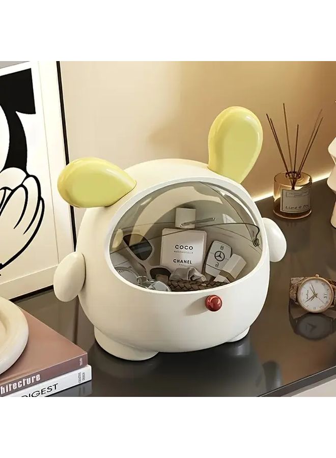 Black Rabbit Shaped Storage Box With Transparent Lid For Makeup Jewelry Or Trash - Image 4