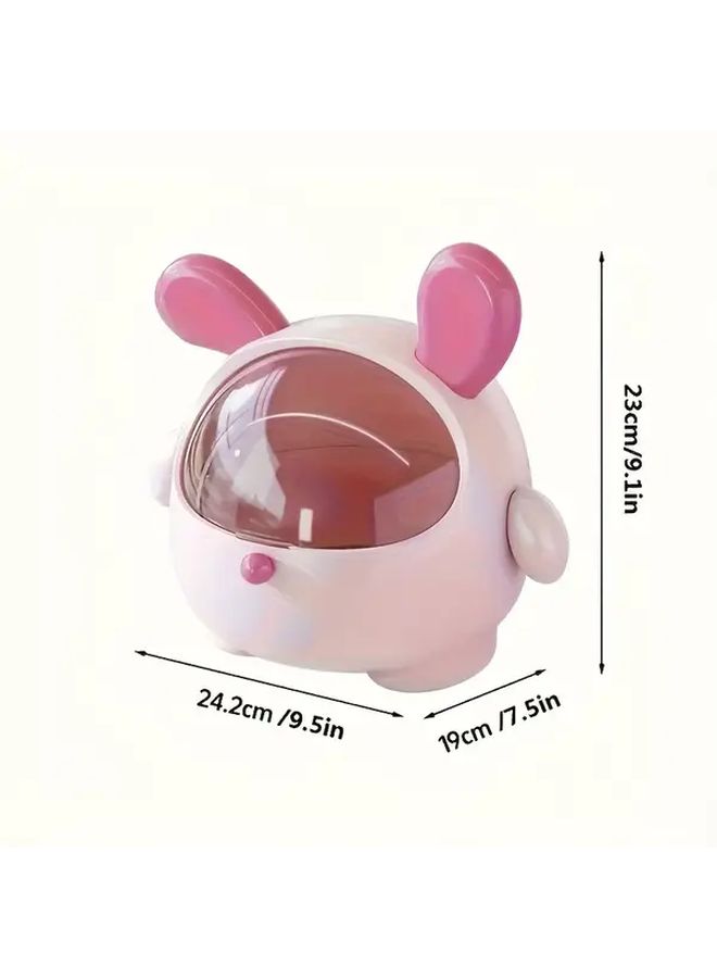 Black Rabbit Shaped Storage Box With Transparent Lid For Makeup Jewelry Or Trash - Image 3