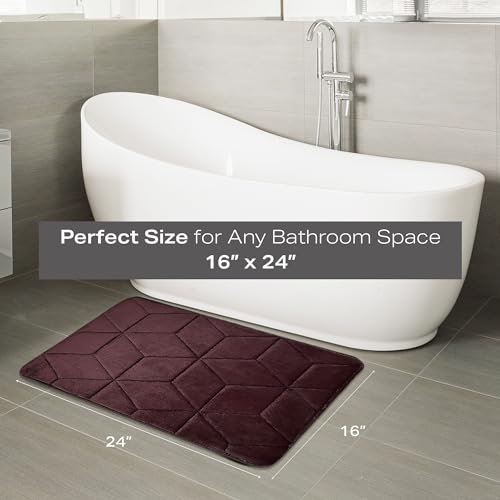 Status Contract Anti Slip Mat for Bathroom Floor | 16"X24" Memory Foam Bathroom Mats | Bathroom Mat Water Absorbing | Bathroom Anti Skid Mats for Bathing Area & Shower |(Dark Brown), Rectangular - Image 5