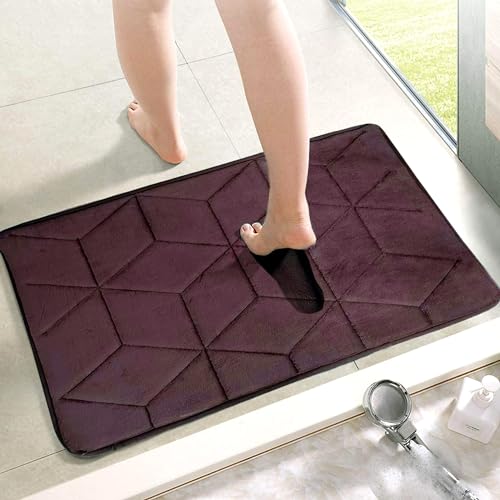 Status Contract Anti Slip Mat for Bathroom Floor | 16"X24" Memory Foam Bathroom Mats | Bathroom Mat Water Absorbing | Bathroom Anti Skid Mats for Bathing Area & Shower |(Dark Brown), Rectangular - Image 1