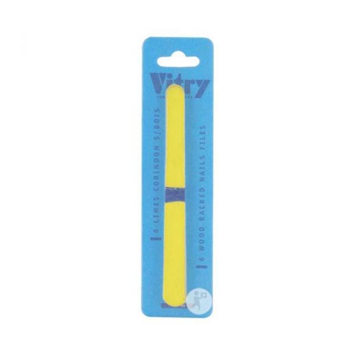 Vitry 6 Wood Backed Nail File 17 cm Yellow