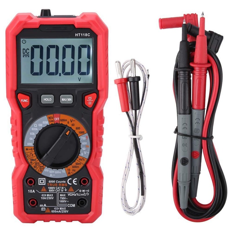 HT118C Digital Multimeter AC DC Voltage Tester with Flashlight and Clear Backlight Display - Image 2