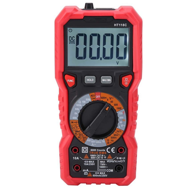 HT118C Digital Multimeter AC DC Voltage Tester with Flashlight and Clear Backlight Display - Image 3