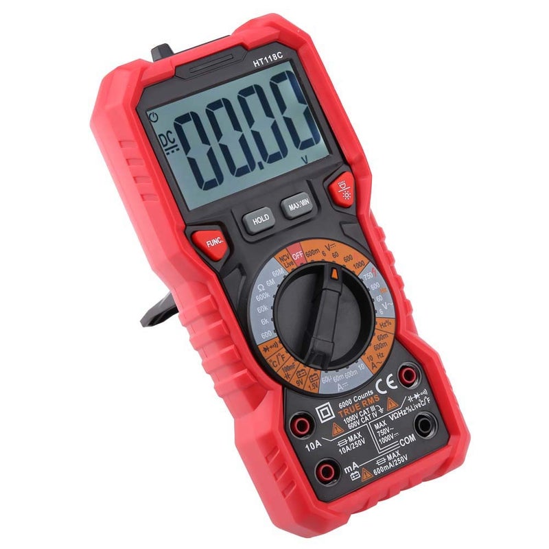 HT118C Digital Multimeter AC DC Voltage Tester with Flashlight and Clear Backlight Display - Image 5