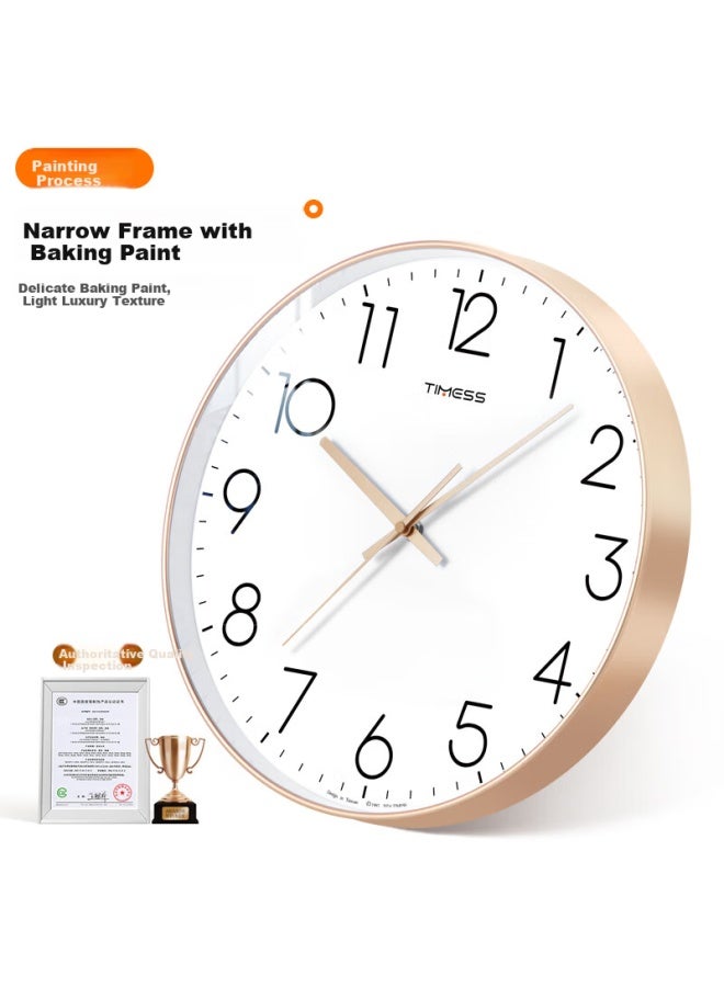 TIMESS Living Room Clock Household Clock Model Non-Perforated Simple Creative Wall-Mounted Quartz Clock 30Cm - Image 4