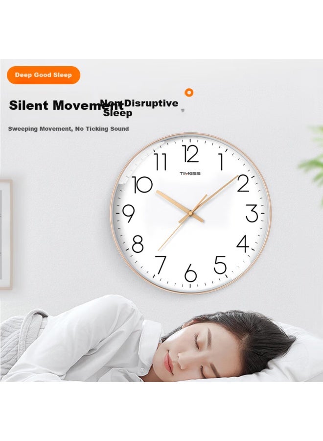 TIMESS Living Room Clock Household Clock Model Non-Perforated Simple Creative Wall-Mounted Quartz Clock 30Cm - Image 2