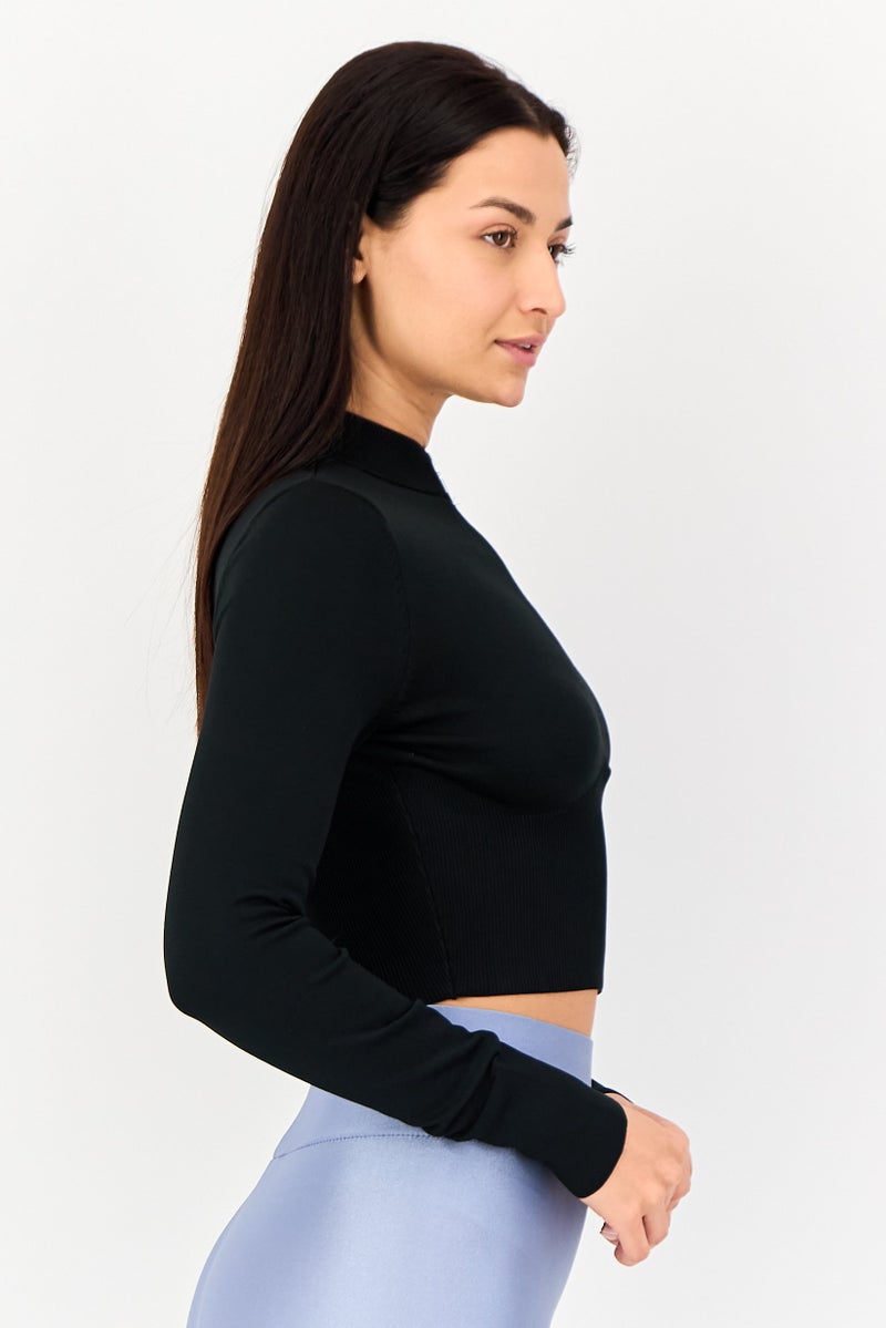 Nike Women Slim Fit Long Sleeve Training Sweatshirt, Black - Image 2