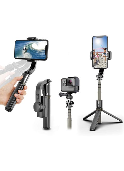 Selfie Stick Gimbal Stabilizer, 360° Rotation Tripod with Wireless Remote, Portable Phone Holder, Auto Balance 1-Axis Gimbal for Smartphones Tiktok Vlog Youtuber Live Video Record