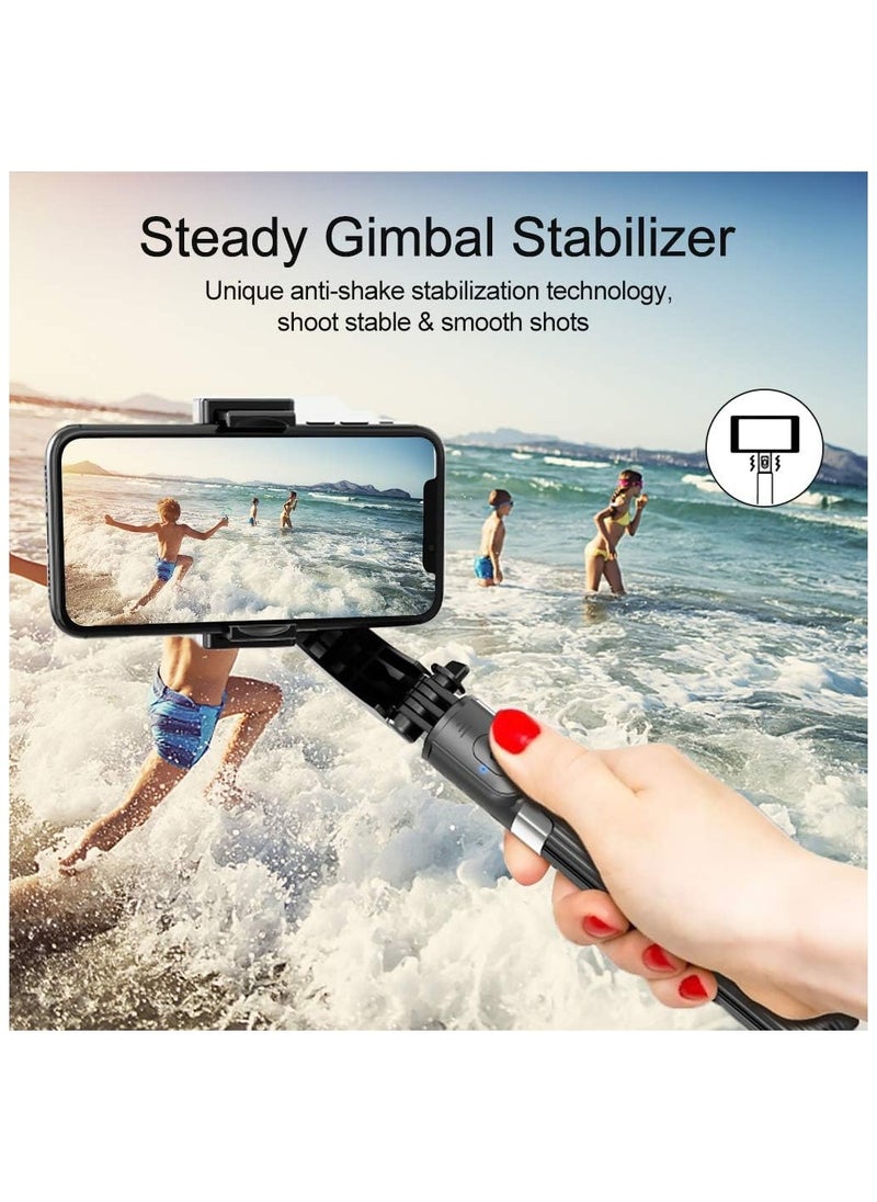 Arabest - Selfie Stick Gimbal Stabilizer, 360° Rotation Tripod with Wireless Remote, Portable Phone Holder, Auto Balance 1-Axis Gimbal for Smartphones Tiktok Vlog Youtuber Live Video Record - Image 1