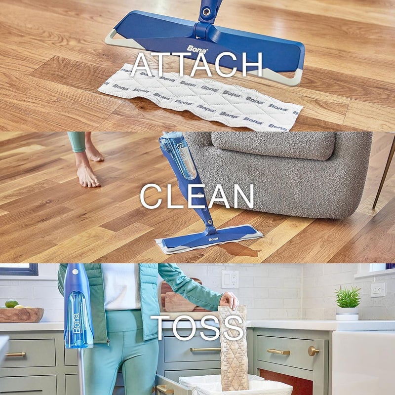 BONA Multi-Surface Floor Cleaning Pads - 18 Refills - Heavy-Duty, Disposable, Microfiber Pads for Easy Floor Cleaning - Image 3