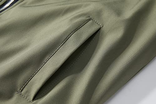 URBANFIND Men's Slim Fit Lightweight Sportswear Jacket Casual Bomber Jacket US S Avocado Green - Image 5