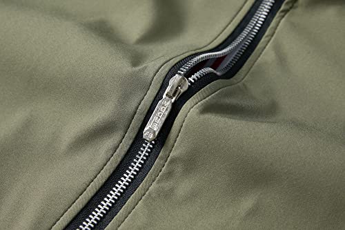 URBANFIND Men's Slim Fit Lightweight Sportswear Jacket Casual Bomber Jacket US S Avocado Green - Image 3