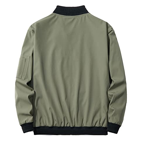 URBANFIND Men's Slim Fit Lightweight Sportswear Jacket Casual Bomber Jacket US S Avocado Green - Image 2