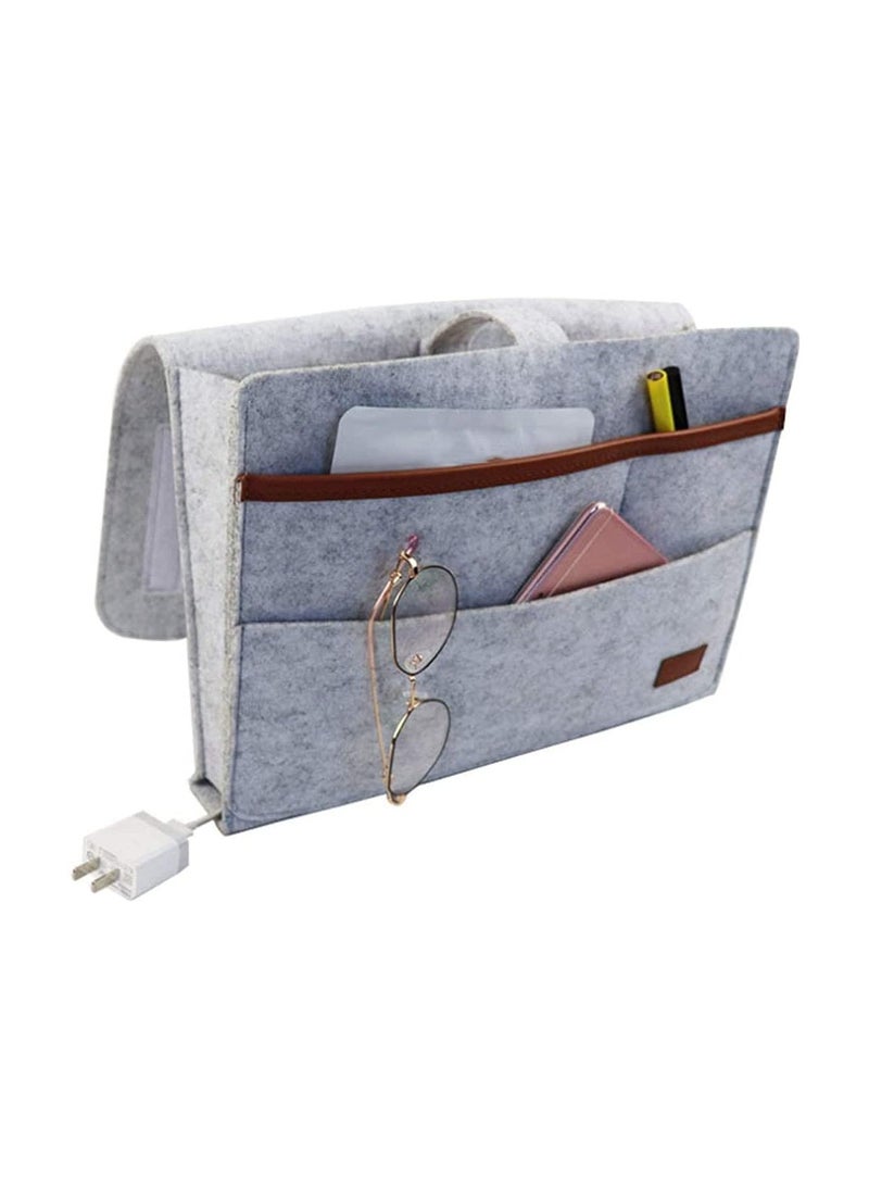 KASTWAVE Felt Bedside Hanging Storage Bag, Anti-Slip Sofa Book Organizer, Home Newspaper Holder, Roomly Enough with One Main Pocket and 3 Small Pockets  - Image 1