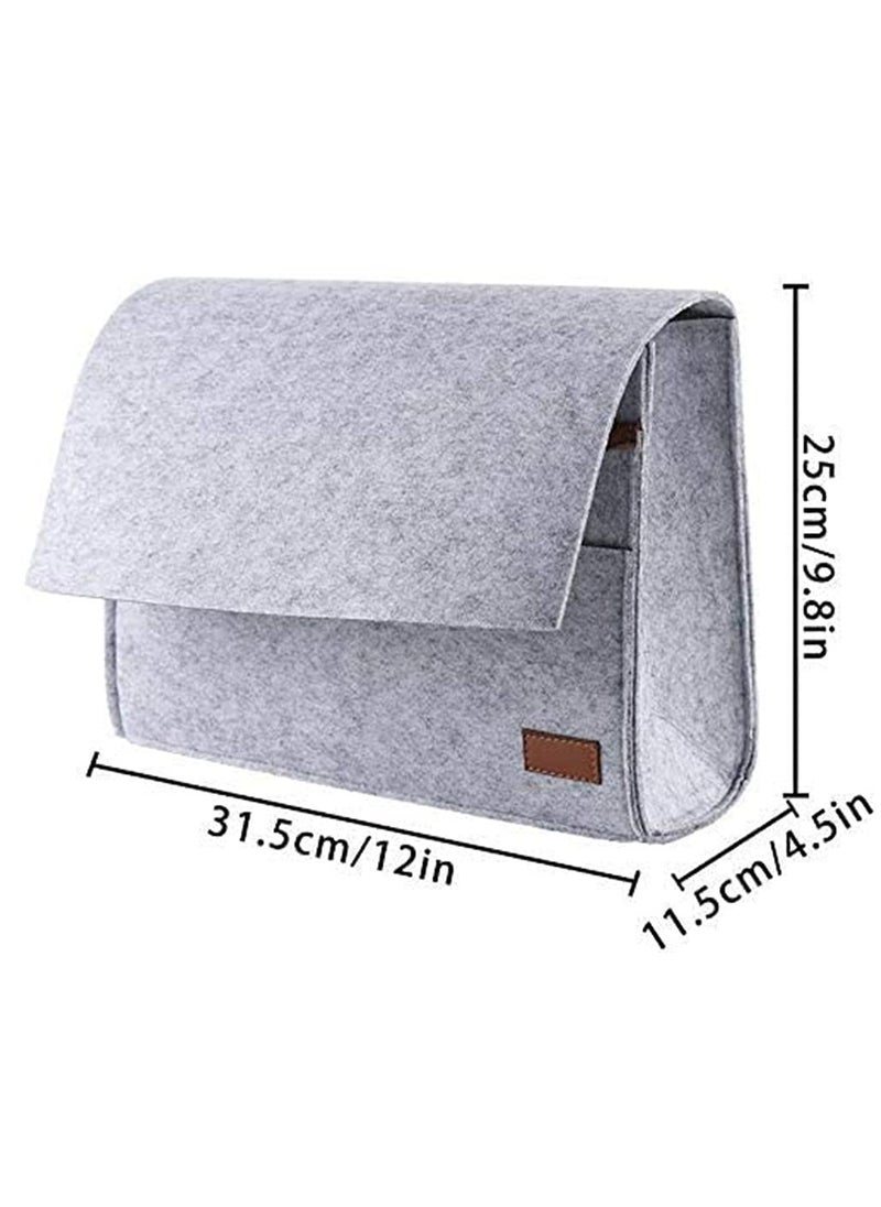 KASTWAVE Felt Bedside Hanging Storage Bag, Anti-Slip Sofa Book Organizer, Home Newspaper Holder, Roomly Enough with One Main Pocket and 3 Small Pockets  - Image 4