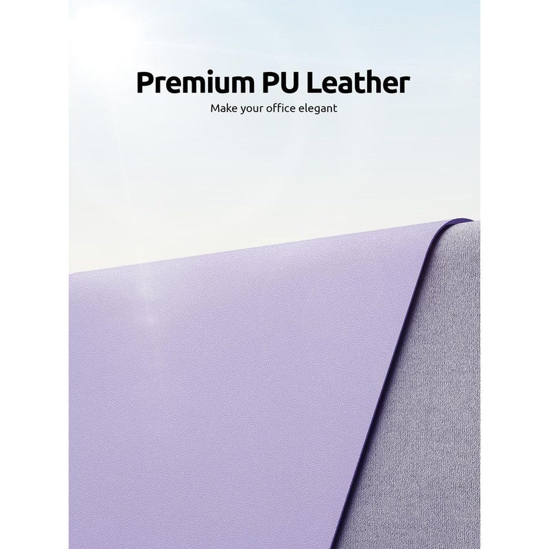 Light Grey Desk Extension Mouse Pad Keyboard Mat 13 78x23 62 Inch Single Sided Faux Leather Backing Velvet Anti Slip - Image 4