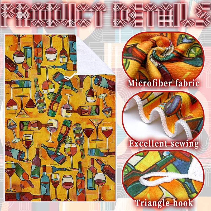 Bencailor 6 Pcs Picasso Wine Kitchen Towels Decorative Sets Dish Towels Absorbent Fast Drying Hand Tea Vintage Hanging Reusable Cleaning Dishcloths for Cooking Farmhouse Bathroom Accessory - Image 5