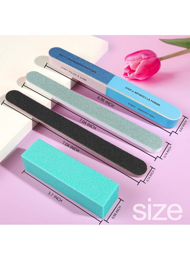 FANDAMEI FANDAMEI Nail Files and Buffers, 20PCS Professional Manicure Tools Kit. Rectangular Nail Buffer Block & 100/180 Grit Nail File, 7 Way Nail File & Nail Polishing Buffer. Nail Care Tool  - Image 2