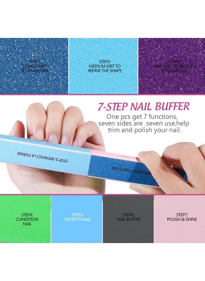 FANDAMEI FANDAMEI Nail Files and Buffers, 20PCS Professional Manicure Tools Kit. Rectangular Nail Buffer Block & 100/180 Grit Nail File, 7 Way Nail File & Nail Polishing Buffer. Nail Care Tool  - Image 4