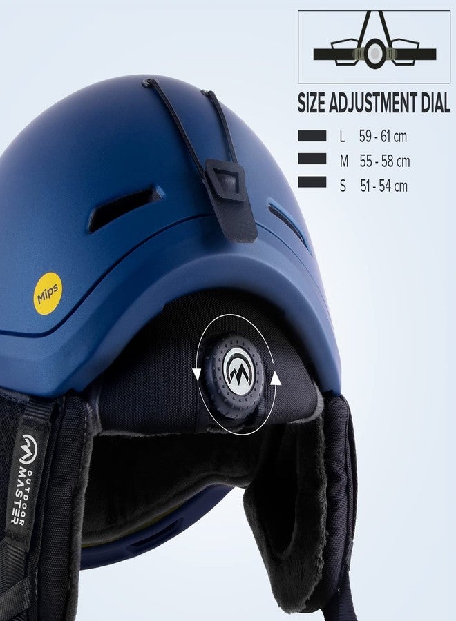 OutdoorMaster Diamond MIPS Ski Helmet - Snowboard Helmet for Men Women & Youth (Azure Blue, S) - Image 4