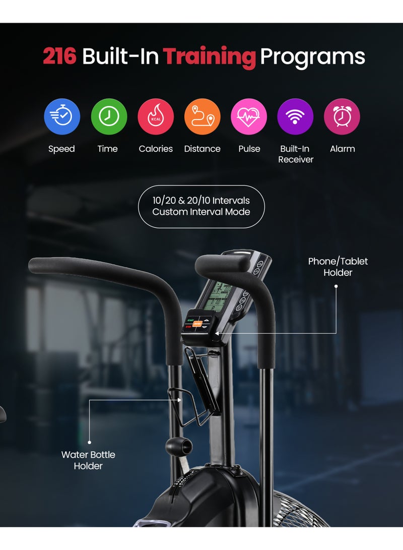Sparnod Fitness دراجة هوائية تجارية سبارنوود فيتنس SAB-12 – حزام مغناطيسي ونظام قيادة سلسلة، 216 برنامج، وحدة تحكم فترات، مقعد مريح قابل للتعديل، مستشعر معدل ضربات القلب، إطار فولاذي ثقيل، سعة 150 كجم - Image 4