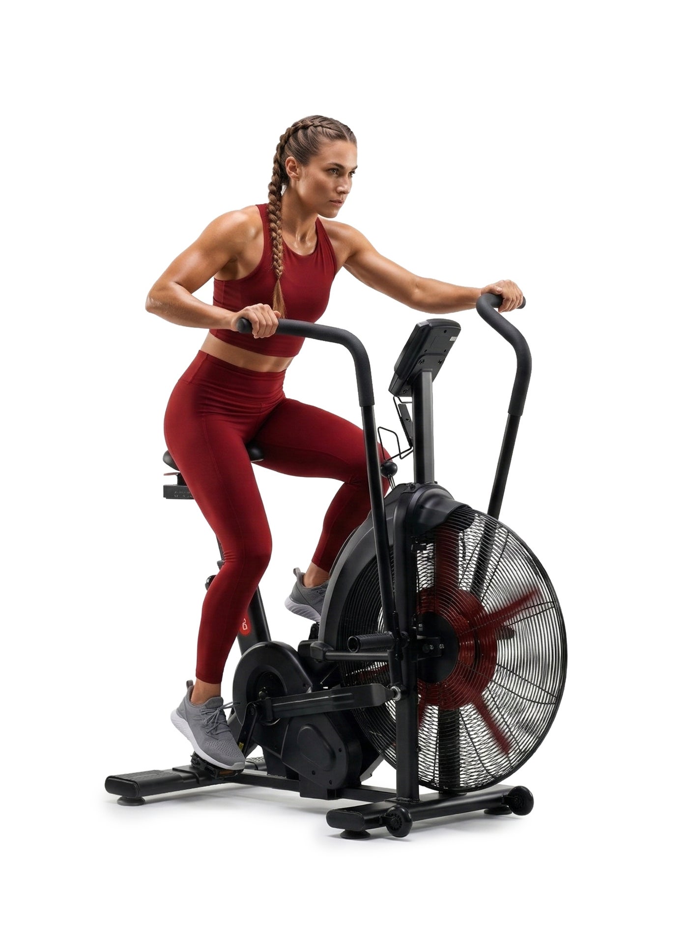 Sparnod Fitness SAB-12 Commercial Air Bike – Magnetic Belt & Chain Drive, 216 Programs, Interval Console, Adjustable Ergonomic Seat, Heart Rate Sensor, Heavy-Duty Steel Frame,150KG Capacity