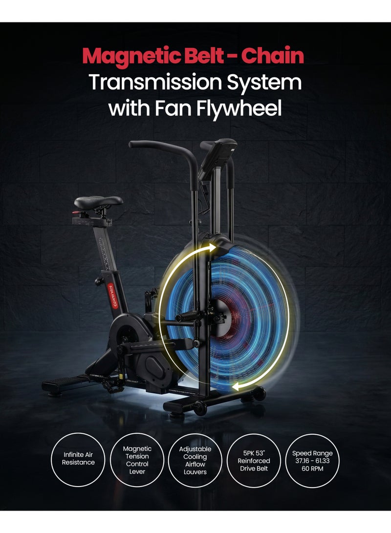 Sparnod Fitness دراجة هوائية تجارية سبارنوود فيتنس SAB-12 – حزام مغناطيسي ونظام قيادة سلسلة، 216 برنامج، وحدة تحكم فترات، مقعد مريح قابل للتعديل، مستشعر معدل ضربات القلب، إطار فولاذي ثقيل، سعة 150 كجم - Image 3