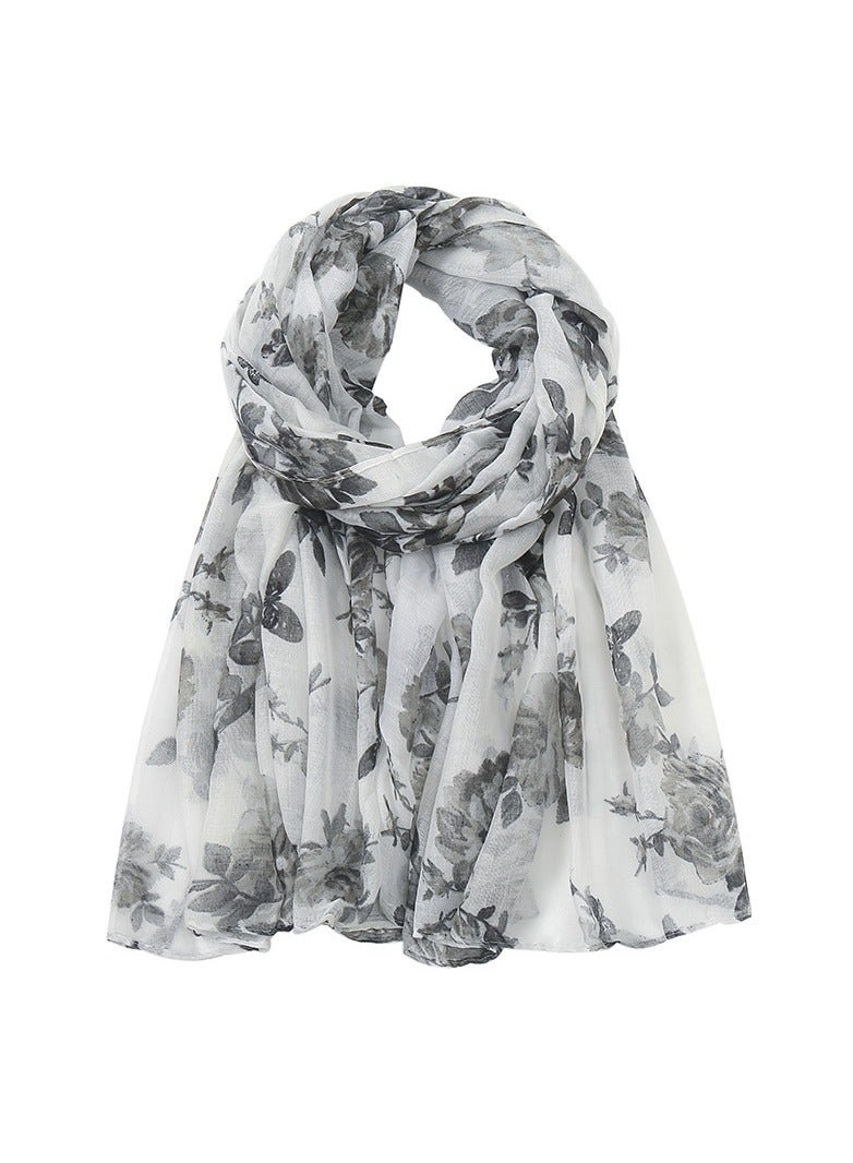 إسكدنيا New Balinese Scarf Women's Headband Wrapped Shawl Printed Flower Pattern Scarf Sun Protection Tourism Scarf Beach Scarf - Image 1