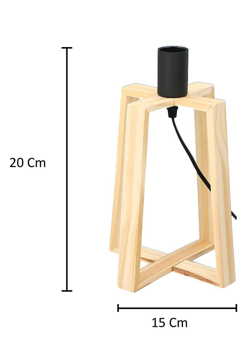 Table Lamp with Wood base and Cord Stylish Decorative Table Lamp Suitable for Bedroom Living Room Dining Room Bedside Lamp E27 50 Watt - Image 2