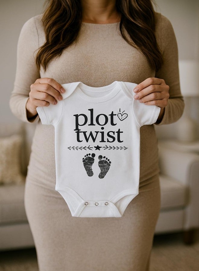 Witty and Bitty Plot Twist Pregnancy Reveal Announcement Onesie/Bodysuit Gift for Grandma Grandpa Dad Daddy Husband - Image 4