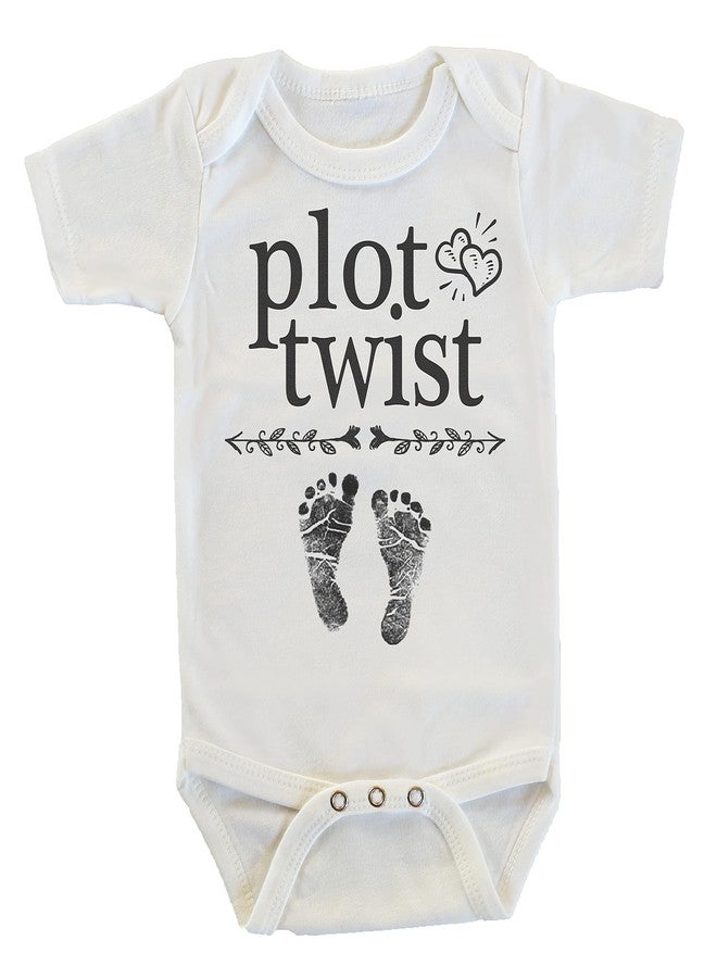 Witty and Bitty Plot Twist Pregnancy Reveal Announcement Onesie/Bodysuit Gift for Grandma Grandpa Dad Daddy Husband - Image 1