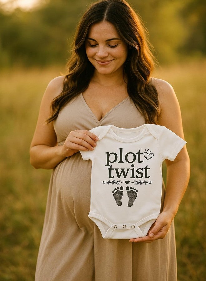 Witty and Bitty Plot Twist Pregnancy Reveal Announcement Onesie/Bodysuit Gift for Grandma Grandpa Dad Daddy Husband - Image 3